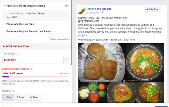 Promote your Food Blog through Facebook Paid Advertising