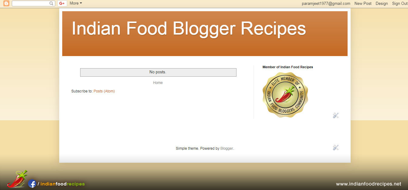 Step 12 - Your Food Blog will show Membership Badge in Page
