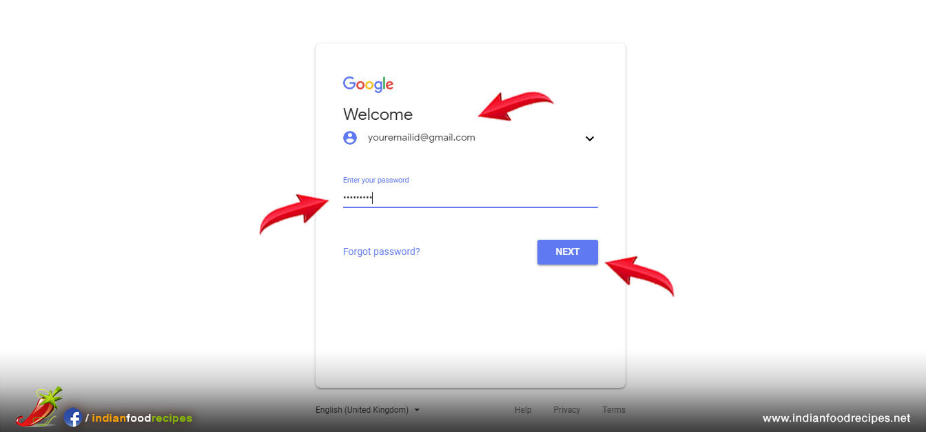 Step 2 - Login with your Gmail Account