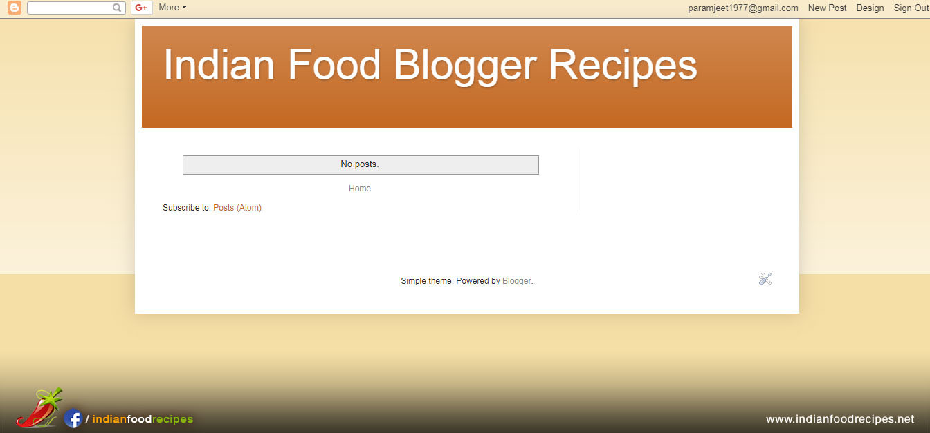 Step 6 - You will see preview of your food blog